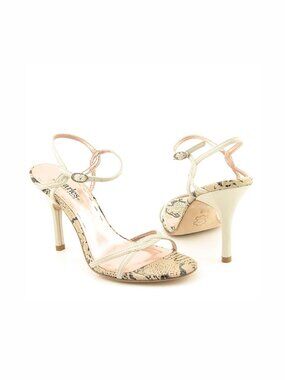New Charles by Charles David Leather Snakeskin Print Heels Sandals size 5.5